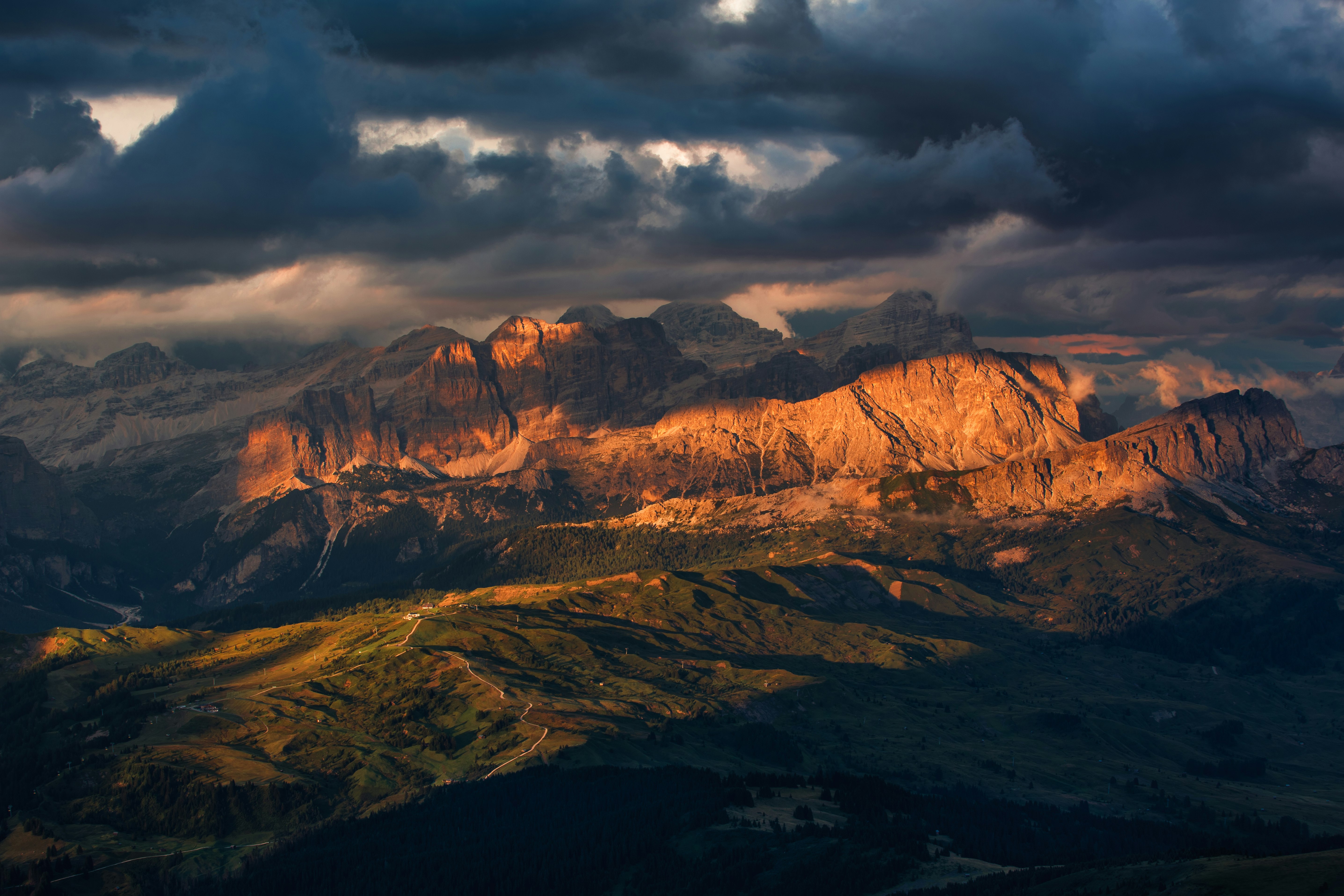 brown and green mountains